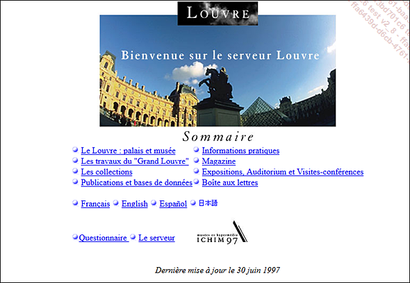Site web Le musée du Louvre en 1997