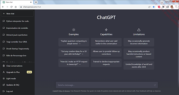 Interface de ChatGPT