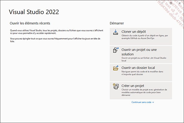 L’interface de développement Visual Studio 2022